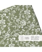 Lenzuolo per bebè in raso di cotone verde Parterre de Roses - 80x110 cm