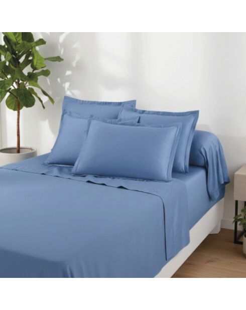 Uni 1 baratta blauw katoensatijn laken 05