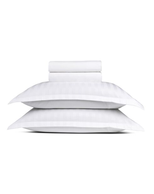 Maxi-Bettwäscheset, quadratisch, gestreift, gewebter Dobby Jacquard, Kissenbezug aus weißer Baumwolle