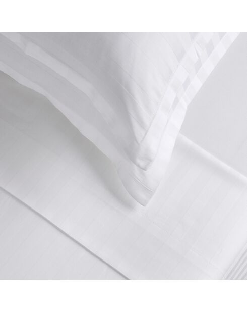 Maxi-Bettwäscheset, quadratisch, gestreift, gewebter Dobby Jacquard, Kissenbezug aus weißer Baumwolle