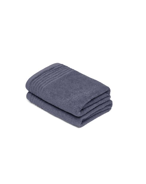 Lot de 2 essuie-mains coton peigné LT Ecume bleu gris - 2x(45x45 cm)