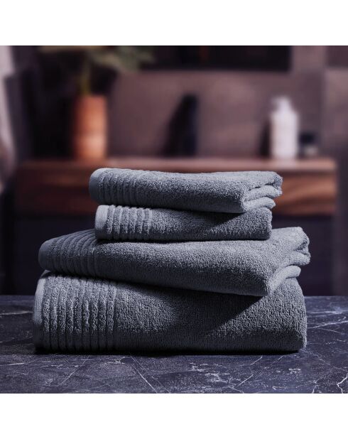 Lot de 2 essuie-mains coton peigné LT Ecume bleu gris - 2x(45x45 cm)