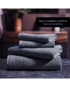 Lot de 2 essuie-mains coton peigné LT Ecume bleu gris - 2x(45x45 cm)