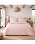 Drap plat en percale de coton uni rose pâle