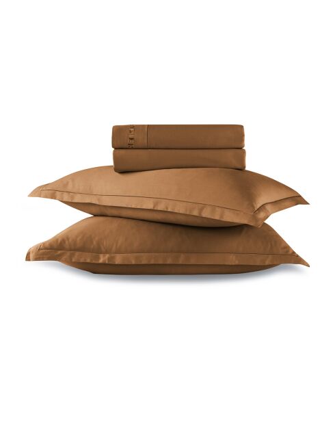 Bettwäscheset aus rechteckigem Baumwollsatin Kissenbezug Uni 1 baratta braun 01 -180x200 cm