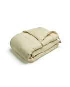 Steppdecke mit Quasten Baumwollgaze Uni taupe 07 - 140x200 cm