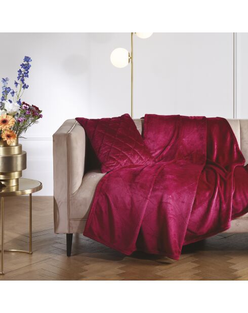 Maxi plaid o copriletto Diamond bordeaux - 220x250 cm
