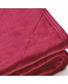 Maxi plaid/couvre-lit dessin Diamond bordeaux - 220x250 cm