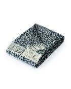 Geweven plaid in zacht katoen Leopard zwart/donkergrijs - 130x170 cm