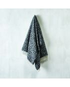 Geweven plaid in zacht katoen Leopard zwart/donkergrijs - 130x170 cm