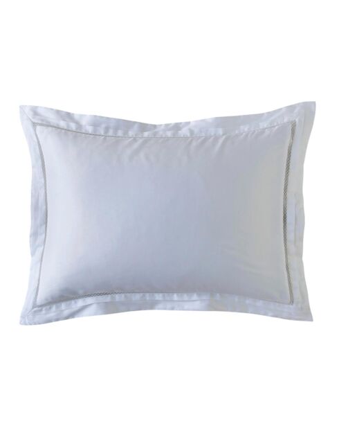 Taie d'oreiller en satin brodé Dolly blanche