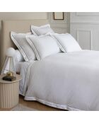Taie d'oreiller en satin brodé Dolly blanche