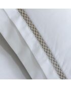 Taie d'oreiller en satin brodé Dolly blanche