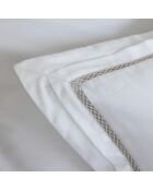 Taie d'oreiller en satin brodé Dolly blanche