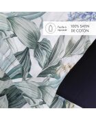 Set aus 2 weißen Kissenbezügen aus Baumwollsatin Jardin d'Eden — 2 x (63 x 63 cm)