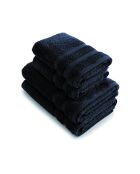Set de 2 serviettes et 2 draps de bain bleu marine - 2x(50x100 cm) + 2x(70x140 cm)