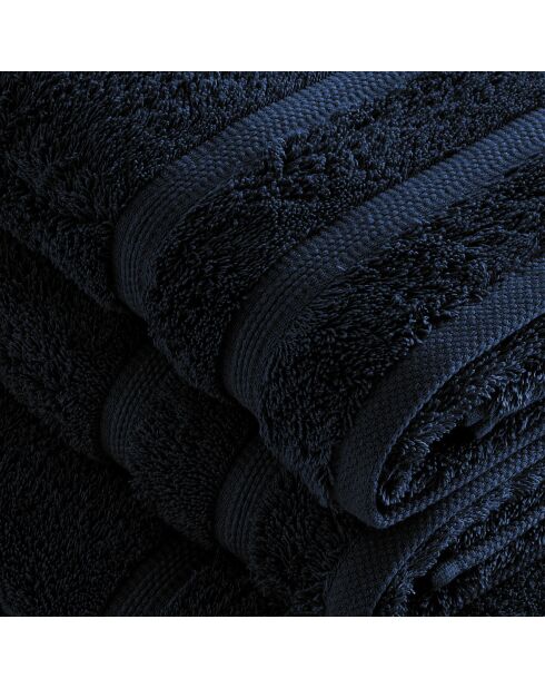 Set de 2 serviettes et 2 draps de bain bleu marine - 2x(50x100 cm) + 2x(70x140 cm)