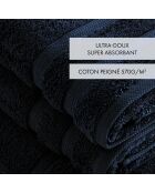Set de 2 serviettes et 2 draps de bain bleu marine - 2x(50x100 cm) + 2x(70x140 cm)