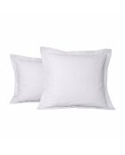 Taie d'oreiller rectangle en percale de coton uni platinium - 50x70cm