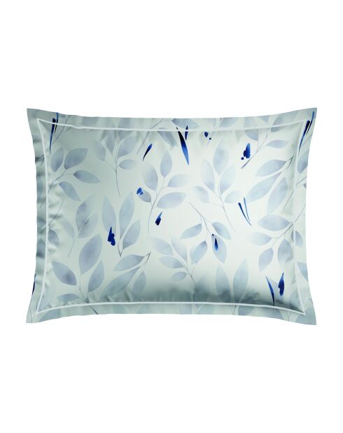Set de 2 taies d'oreiller en satin de coton Eclat bleu blanc - 2x(50x70 cm)