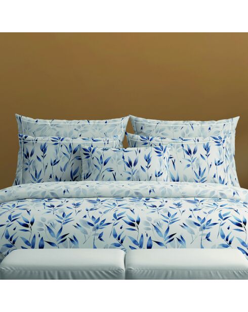 Set de 2 taies d'oreiller en satin de coton Eclat bleu blanc - 2x(50x70 cm)
