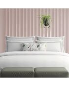 Set de 2 taies d'oreiller en satin de coton Eclat de perle gris/blanc - 2x(63x63 cm)