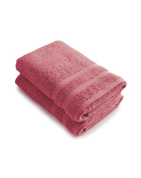 Set van 2 roze badlakens van hibiscus - 70x140 cm