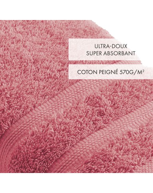 Set van 2 roze badlakens van hibiscus - 70x140 cm