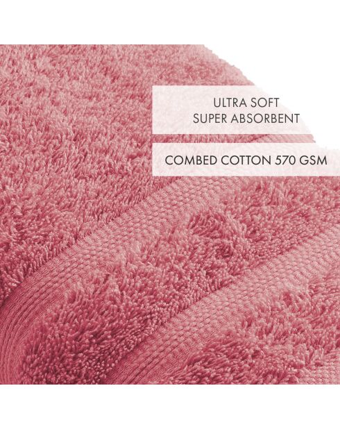 Set van 2 roze badlakens van hibiscus - 70x140 cm