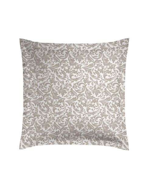 Set de 2 taies d'oreiller en satin de coton Damask Floralia taupe - 63x63 cm