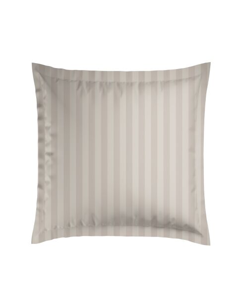 Set de 2 taies d'oreiller en satin de coton Damask Floralia taupe - 63x63 cm