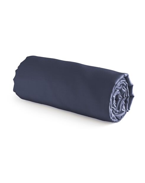 Drap-housse en satin de coton Jacquard blue foncé