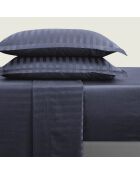 Drap-housse en satin de coton Jacquard blue foncé