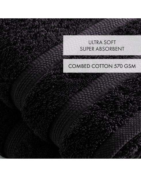 Set de 2 serviettes gris foncé - 50x100 cm