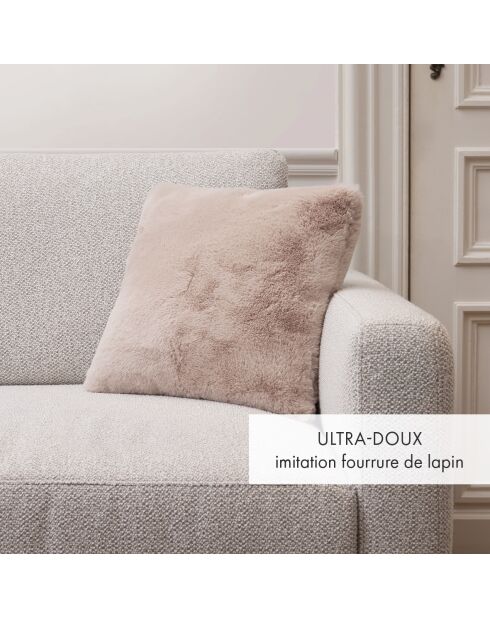 Housse de coussin imitation fourrure rose clair - 40x40 cm