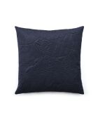 Fluwelen kussenhoes met donkerblauw bloemenmotief - 45x45 cm