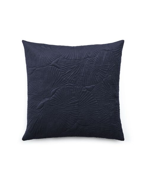 Fluwelen kussenhoes met donkerblauw bloemenmotief - 45x45 cm
