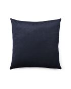 Fluwelen kussenhoes met donkerblauw bloemenmotief - 45x45 cm