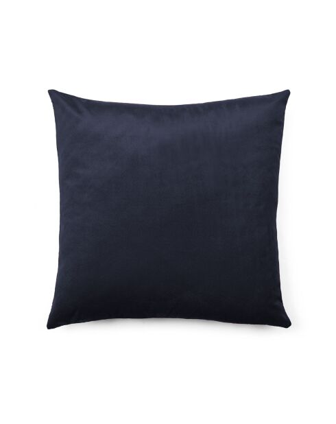 Fluwelen kussenhoes met donkerblauw bloemenmotief - 45x45 cm