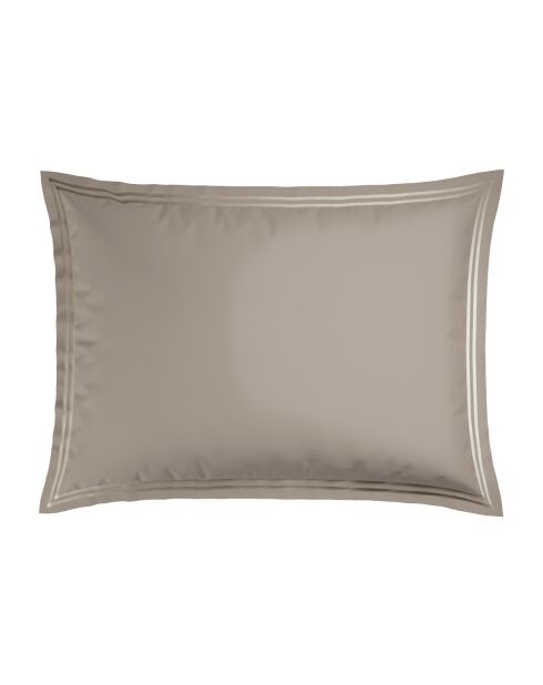Set de 2 taies d'oreiller en satin de coton Nice taupe - 2x(50x70 cm)