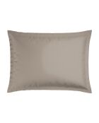 Set de 2 taies d'oreiller en satin de coton Nice taupe - 2x(50x70 cm)