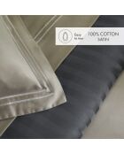 Set de 2 taies d'oreiller en satin de coton Nice taupe - 2x(50x70 cm)