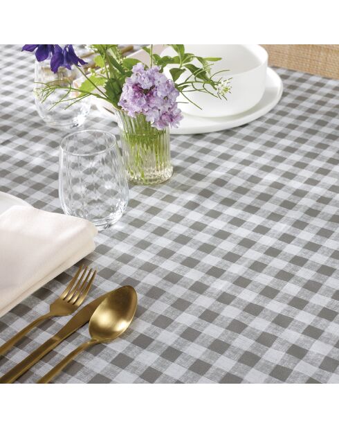 Tovaglia rivestita antimacchia Squares taupe
