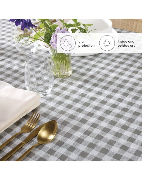 Tovaglia rivestita antimacchia Squares taupe