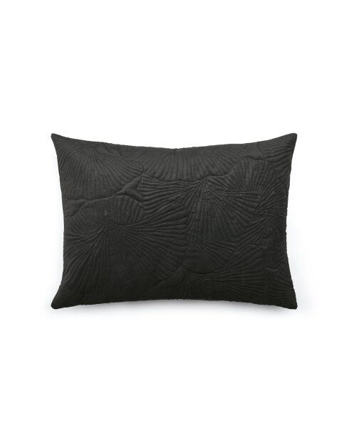 Housse de coussin velours avec dessin fleuri anthracite - 30x50 cm