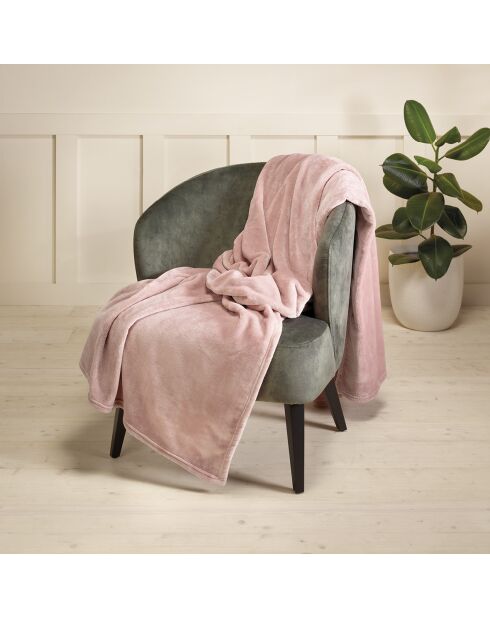 Manta polar rosa claro - 180x220 cm