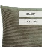 Kussenhoes van taupe corduroy - 45x45 cm
