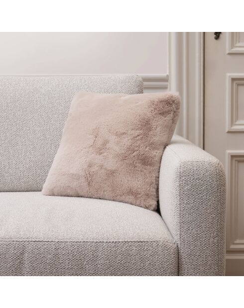 Housse de coussin imitation fourrure rose clair - 40x40 cm