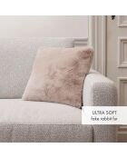 Housse de coussin imitation fourrure rose clair - 40x40 cm