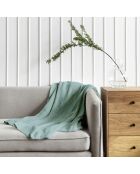 Plaid en gaze de coton sauge - 130x170cm